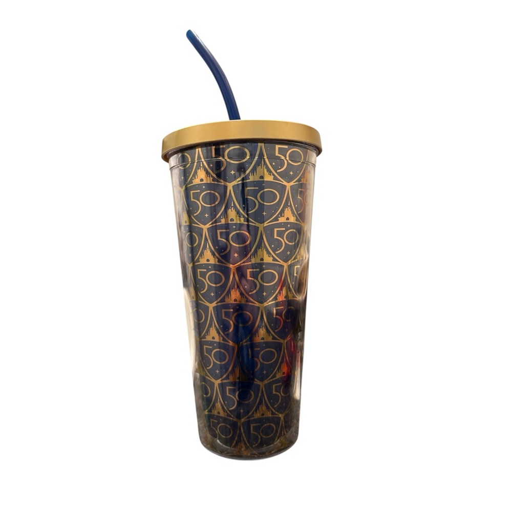 Disney World 50th Anniversary Tumbler with Straw